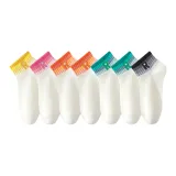 [7 упаковок, Интернет-тренд Стиль · Легко модные носки] Желтый + Розовый + Оранжевый 2 + Зеленый 2 + Черный