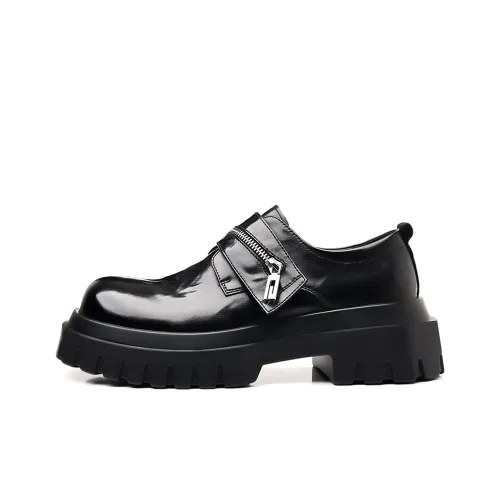 JX Chunky Derby Обувь Повседневная Кожаная Мужская Черная