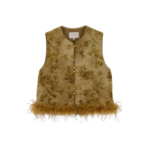 SIBAISHE Женский жилет мшисто-зеленого цвета