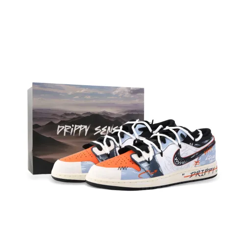 Jordan Air Jordan 1 Drippy Бесплатно Ключ Аbrasion Resistant Низкий Топ Винтажные баскетбольные кроссовки Мужские