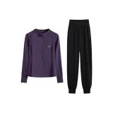 Глубокий фиолетовый, длинный рукав, двухкомпонентный комплект (черные штаны)