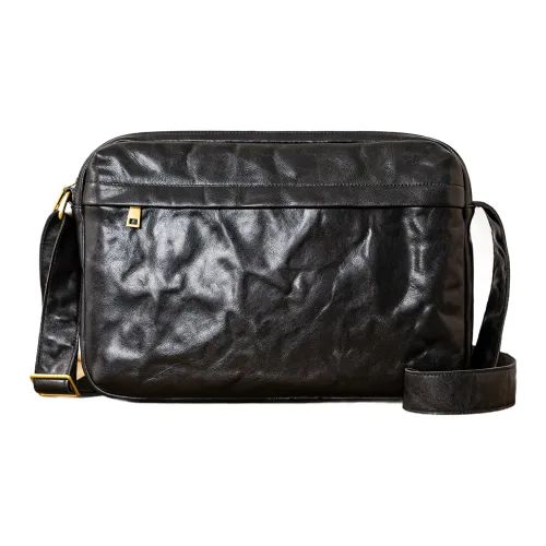 HOUBU Растительное дубление крупнозернистая текстура кожа коровы плечо сумка большая мужская черная