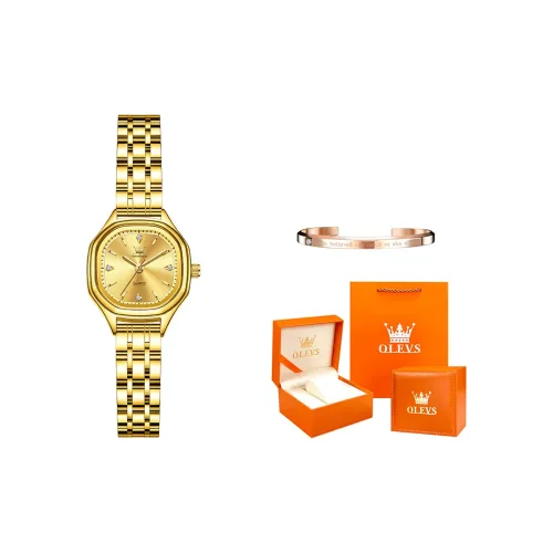 OLEVS Кварцевый механизм Часы Женские Золото Циферблат
