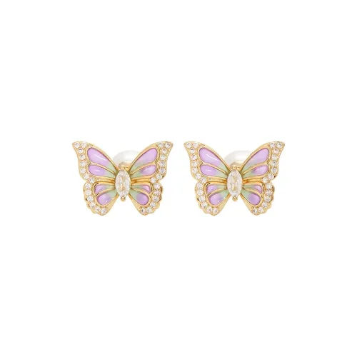 Британский музей Синтетический кубический цирконий Искусственная жемчужина Серьги-гвоздики Женские