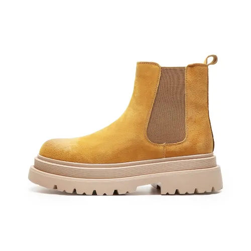 BANGNEY Челси Желтые Ботинки Носки-свитеры Мартин Ботинок Унисекс