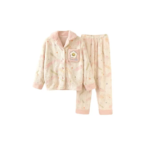 FARO Floral Long PILE Velvet Women's Pajama Sets FARO Цветочный Длинный PILE Бархат Женские Пижамные Комплекты