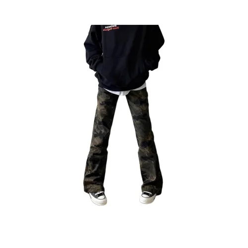 DUATOGE Камуфляж Полу-Эластичный Пояс Мужские Джинсы