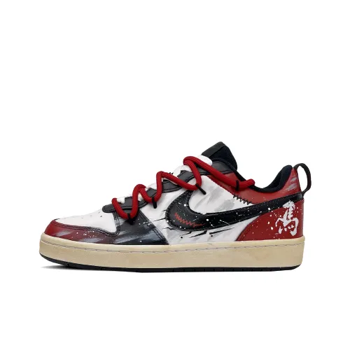 Nike Court Borough Low Топ Детские Скейтбординги Черный Красный Подростки