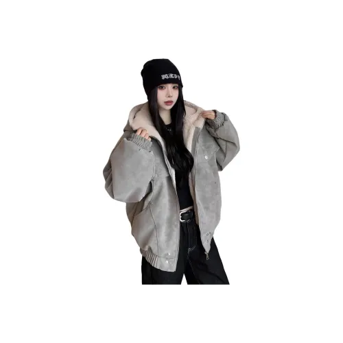 Langqing Темно-серый женский пуховик