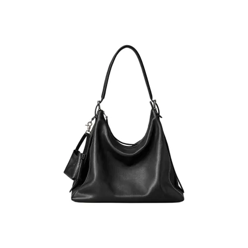 KAISER Первый слой Растительное дубление Коровья кожа Тоут Сумка Сумка через плечо Женская Черная Кофейная