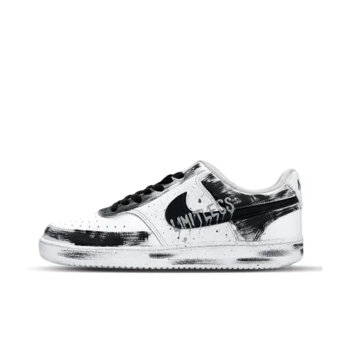 Nike Court Vision 1 Черный или Белый Низкий Топ Скейтборд Кроссовки Мужской Черный Белый