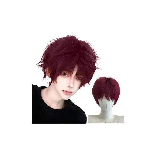 YOSEE Бургундский Differential Crushed Lid Wig Мужская Короткая Повседневная Стильная Мужская Высокотемпературная Пряжа