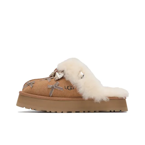 UGG противоскользящие домашние тапочки женские каштаново-коричневые