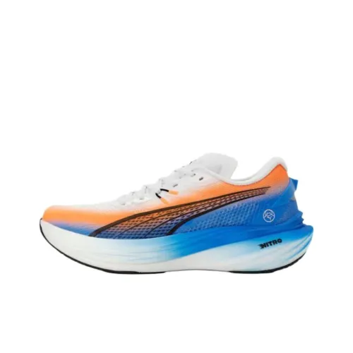 PUMA Deviate NITRO 3 Износостойкие Дышащие Повседневные Беговые Кроссовки Мужские Белый Оранжевый Синий