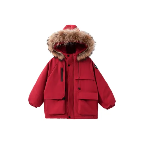ABDT Красный с флисовой подкладкой утолщенный KIDS утеплённые куртки