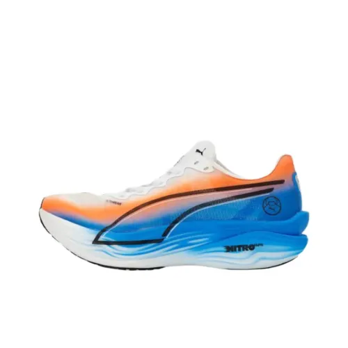 PUMA Deviate NITRO Elite 3 Легкий Марафон Беговые кроссовки Женские Белый Оранжевый Синий