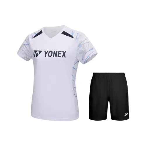 YONEX Комплект Белый Топ + Черные Шорты Женские Бадминтонные Джерси