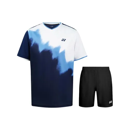 YONEX 110145 Темно-синий + 120061 Черный Мужские Бадминтонные Джерси