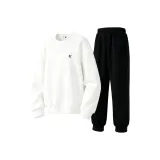 Комплект (Белый топ + Черные штаны) - Стандартный, Тонкий