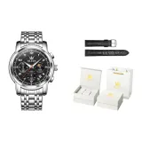 Стальной браслет, глубокий черный [Роскошная коробка + кожаный ремешок]