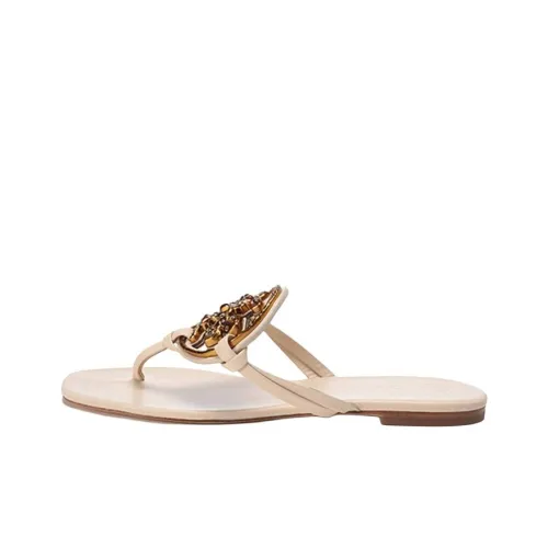 TORY BURCH Miller Шлепанцы Женские Кремовый Белый