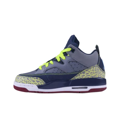 Джордан Son of Mars Аbrasion Resistant MID Топ Детские Баскетбольные Кроссовки Серый Синий Подростки