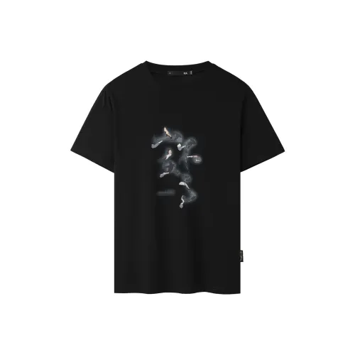 HLA Черный узор 94 Мужская футболка с коротким рукавом