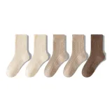 [5 упаковок, с флисовой подкладкой, утолщенный, термический] Бежевый 2 + Хаки 2 + Кофейный