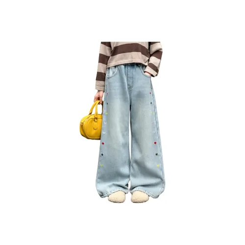 MUTONGSHAONIAN Синие джинсы с флисовой подкладкой для школьников