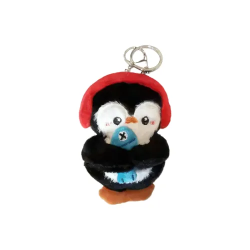 KANGMUSEN Holding A Рыбка WEARING Наушники Пингвин Плюшевый Брелок 11 см Длина Тела