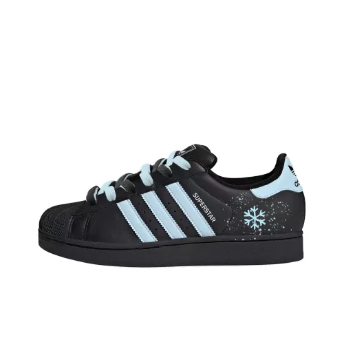 Adidas Originals Superstar 2 Star Blue Snowflake Устойчивые к истиранию низкие скейтбордические кроссовки унисекс черные
