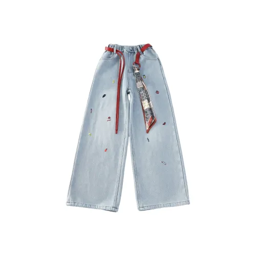 MUTONGSHAONIAN Синие джинсы с флисовой подкладкой для школьников