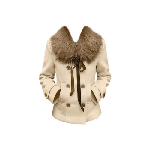 VKXOW Овсяный Женские Бархатные Куртки