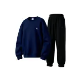 Комплект (Затменный Синий Топ + Черные Штаны) - Стандартный Тонкий