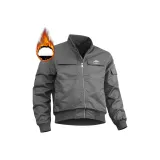 Серый осенний и зимний утолщенный термопуховик