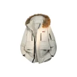 Тёмный кремовый белый (съемный капюшон, значок DIY)