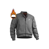 Серый осенний и зимний утолщенный термопуховик