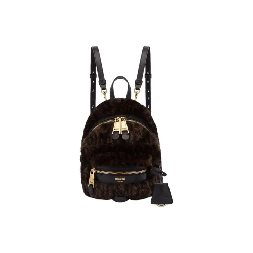 MOSCHINO Ткань Рюкзак Средний Женский Коричневый