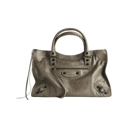 Balenciaga Le City Овечья кожа Тоут Сумка Сумка для покупок Сумка через плечо Сумка среднего размера Женская Армейский зеленый