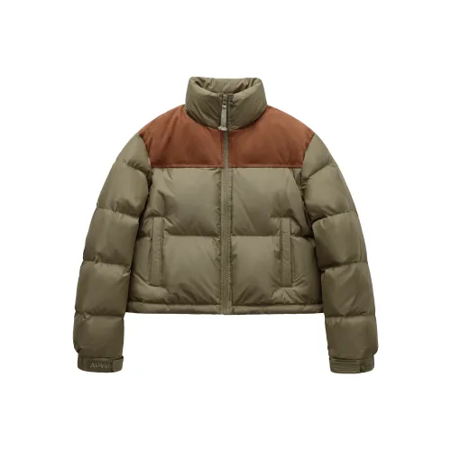 MADEN Пуховик Зимний Женский Оливково-зеленый