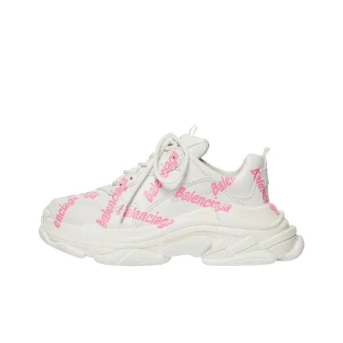 Balenciaga Triple S Low Топ Толстоподошвенные кроссовки Женские Белые Розовые