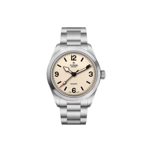 Tudor Adventurer Collection Мужские часы с ручным заводом механический 39 мм бежевый циферблат стальной ремешок