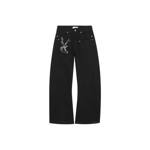 RASHOMONG Черные Унисекс Джинсы