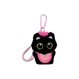 [Розовая шляпа + салфетки для слюни) Маленький черный кот - розовый шнурок]