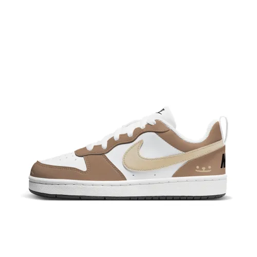 Nike Court Borough Медведь Устойчивый к абразию Низкий Топ Детские Скейтбординги Тепло-коричневый Светлый хаки
