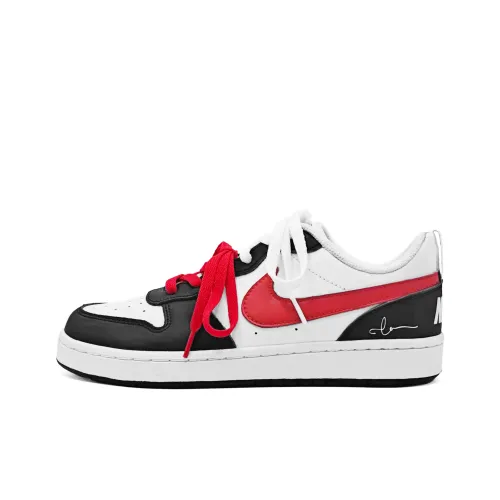 Nike Court Borough Красное вино Шепот Противоскользящий Устойчивый к истиранию Низкий верх Детские Скейтбординги Красный