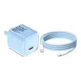 Реальная этикетка 30W-Маленький ледяной синий+[Двойной кабель C-1,5 м]