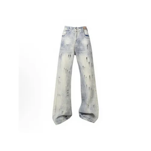 VNHP Синий Серый Унисекс Джинсы