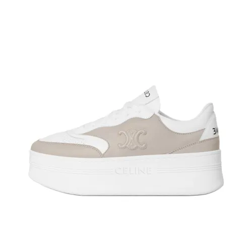 CELINE Блок Triomphe Low Топ Скейтборд Кроссовки 5см Женские Серый Белый