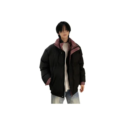 BRG Черный Красный Клетка Унисекс Пуховики